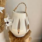 Stenen windlicht wit, Overige materialen, 25 tot 50 cm, Wit, Ophalen of Verzenden