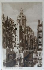 Briefkaart : Oudezijds Kolk en Schreierstoren in Amsterdam., Gelopen, Noord-Holland, Ophalen of Verzenden, 1920 tot 1940