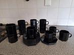 8-hoekige kop en schotels Arcoroc Octime, Huis en Inrichting, Keuken | Servies, Gebruikt, Ophalen of Verzenden, Glas, Overige stijlen