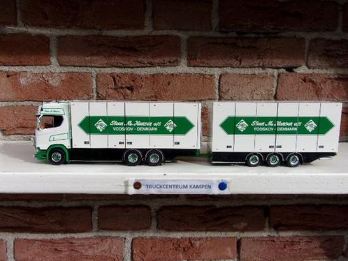 Tekno  Scania met  3  asser  wipkar  van  Steen  Hansen., Hobby en Vrije tijd, Modelauto's | 1:50, Nieuw, Bus of Vrachtwagen, Tekno