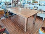 Antiek teakhout tafel, eettafel, eetkamertafel, Ophalen, Teakhout, 200 cm of meer, 50 tot 100 cm