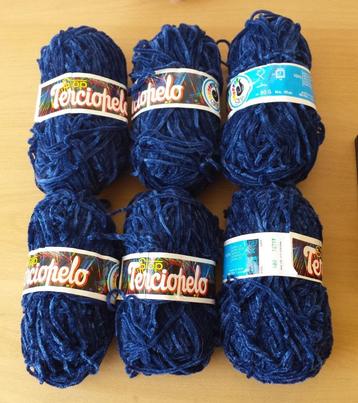 6 bollen donkerblauw Terciophelo Garen - Stop / Spanje beschikbaar voor biedingen