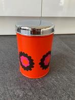 Retro beschuitbus trommel Brabantia "Patrice" oranje bloemen, Ophalen of Verzenden