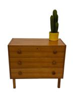 Vintage Ladekast Kastje Jaren 60 Teak Fineer Denemarken, Huis en Inrichting, Kasten | Ladekasten, Gebruikt, Vintage, 50 tot 100 cm