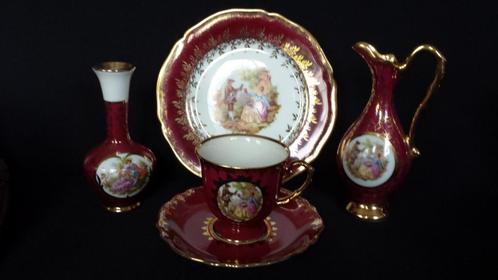Lot LIMOGES rood <> vintage Porseleinen MINIATUREN, 5 delen, Verzamelen, Porselein, Kristal en Bestek, Zo goed als nieuw, Beeldje(s)