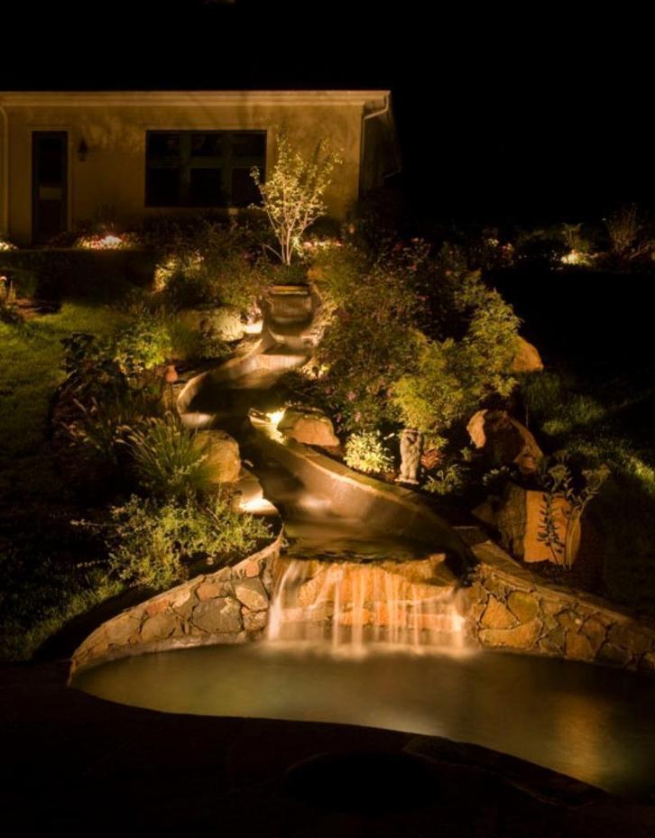 Ledverlichting in en om de vijver.  Geeft extra sfeer, Tuin en Terras, Waterpartijen en Fonteinen, Nieuw, Overige typen, Overige materialen