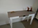 Mooie sidetable wit met zandkleur, Huis en Inrichting, Tafels | Sidetables, Ophalen, 100 tot 150 cm, Zo goed als nieuw, 25 tot 50 cm