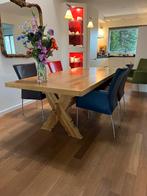 Eettafel, kloostertafel, eiken, Huis en Inrichting, Tafels | Eettafels, Ophalen, 200 cm of meer, 50 tot 100 cm, Zo goed als nieuw
