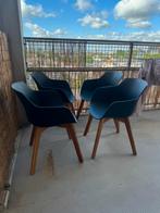 Set van 4 grijze tuinstoelen met houten poten - nieuw, Tuin en Terras, Tuinstoelen, Ophalen, Nieuw
