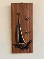 Vintage afbeelding, schilderij van messing boot en vogels, Antiek en Kunst, Ophalen of Verzenden