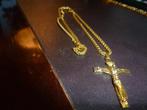 ketting voor heren  met groot kruis jezus nieuw, Nieuw, Ophalen of Verzenden, Goud, Overige materialen