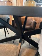 Magazijn leegverkoop eettafel ovaal zwart mangohout matrix, Nieuw, Ophalen of Verzenden, Info@wkhome.nl, Argonweg 20 Amersfoort