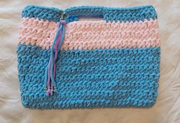 Pluche tas teddy roze blauw A4 Gratis bag charm  beschikbaar voor biedingen