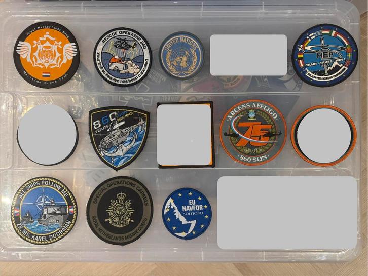 Diverse patches emblemen marine, Verzamelen, Militaria | Algemeen, Marine, Embleem of Badge, Nederland, Ophalen of Verzenden