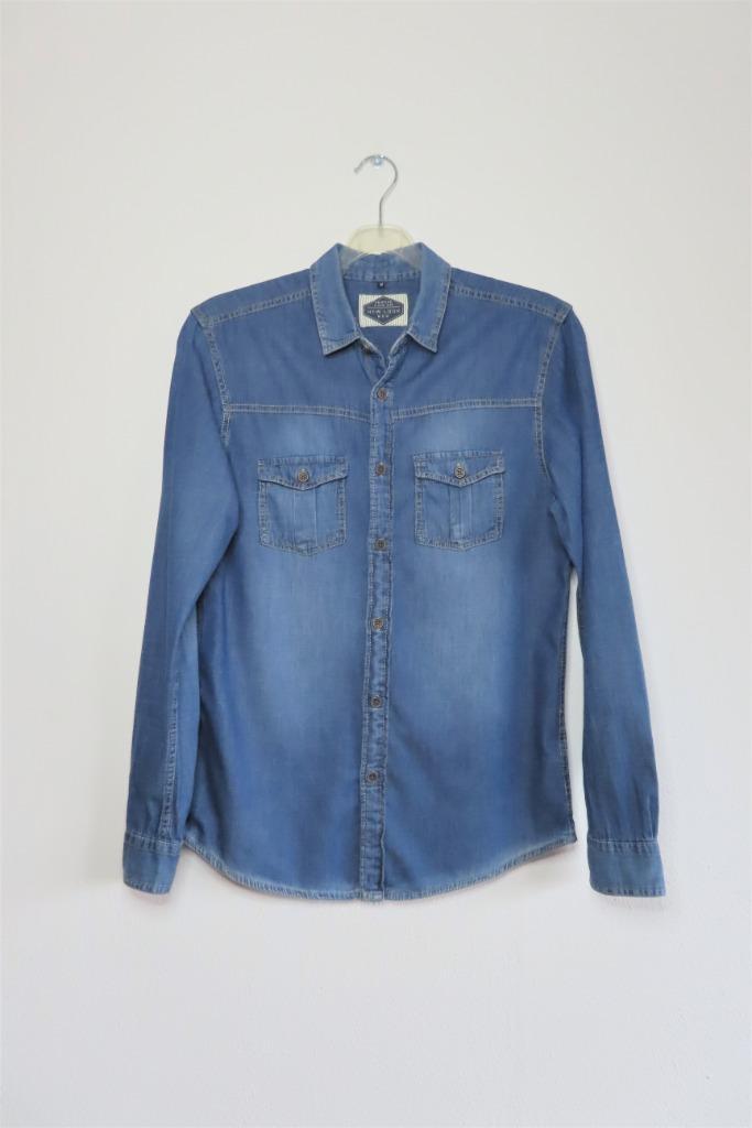 Overhemd Jeans Spijker New Look mt S (3241), Kleding | Heren, Overhemden, Zo goed als nieuw, Halswijdte 38 (S) of kleiner, Blauw