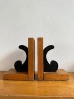 Art deco houten boekensteunen, vintage antieke boekensteunen, Ophalen of Verzenden