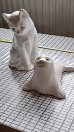 Kat en zeehond met glazen oogjes, Verzamelen, Beelden en Beeldjes, Ophalen of Verzenden, Zo goed als nieuw, Dier