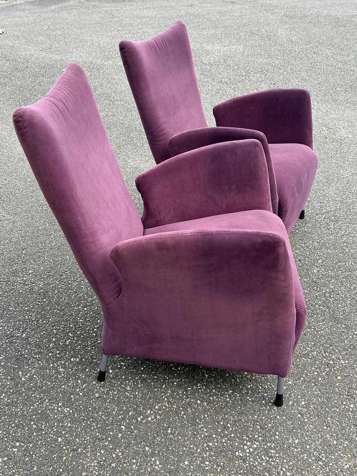 2 paarse Jess relax fauteuils, Huis en Inrichting, Fauteuils, Gebruikt, Stof, 75 tot 100 cm, Ophalen