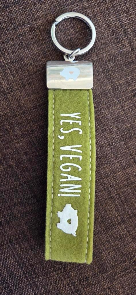 Vegan Sleutelhanger - Yes, Vegan!, Verzamelen, Sleutelhangers, Nieuw, Dier of Natuur, Ophalen of Verzenden