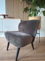 Groene Velvet Fauteuil van wood, Huis en Inrichting, Fauteuils, Ophalen, Gebruikt, Minder dan 75 cm, 50 tot 75 cm