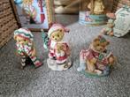 Cherished teddies kerst met blik, Verzamelen, Beren en Cherished Teddies, Ophalen of Verzenden, Zo goed als nieuw, Beeldje, Cherished Teddies