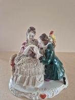 Antiek prinselijk koppel met papegaai, Antiek en Kunst, Antiek | Porselein, Ophalen of Verzenden