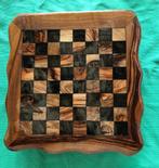 Kistje met 4 spellen damspel schaakspel, Antiek en Kunst, Ophalen of Verzenden