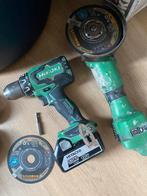 Hikoki hitachi boormachine en slijtol met accu, Doe-het-zelf en Verbouw, Gereedschap | Boormachines, Ophalen of Verzenden, Zo goed als nieuw