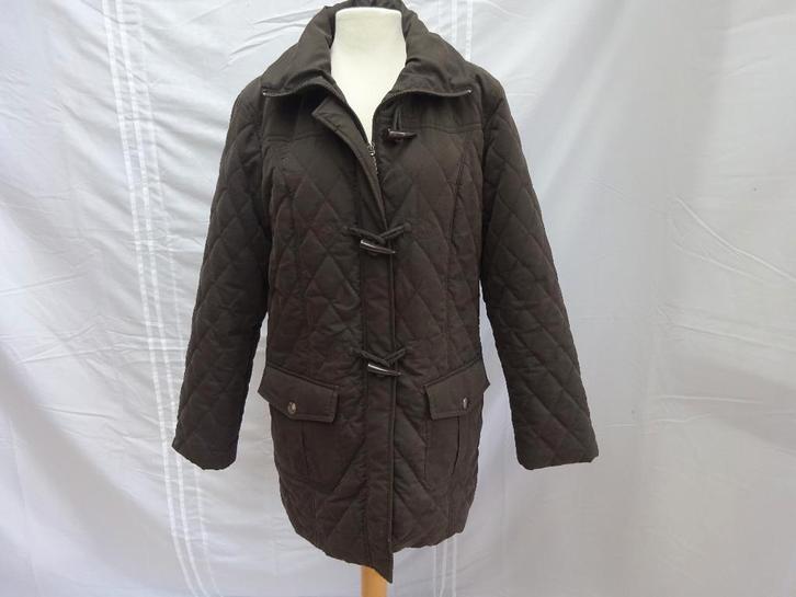 CANDA bruin gewatteerde winterjas met rits - maat 44, Kleding | Dames, Jassen | Winter, Zo goed als nieuw, Maat 42/44 (L), Bruin