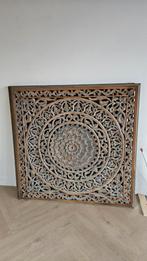 Houten wandpaneel met bloemmotief 2x, Huis en Inrichting, Woonaccessoires | Wanddecoraties, Ophalen, Zo goed als nieuw