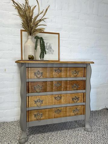 Buikkast orgelkast opgeknapt neutraal hout beige beschikbaar voor biedingen