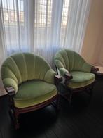 2 velvet schelp fauteuil, Ophalen, Hout, Minder dan 75 cm, Zo goed als nieuw