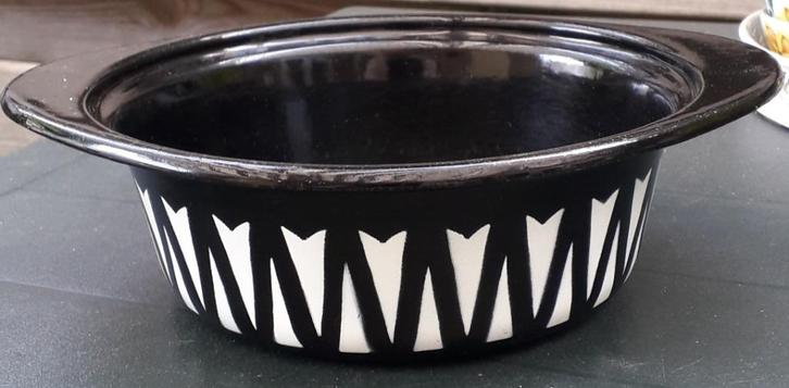 zwart wit email ovenschaal / bakvorm, Antiek en Kunst, Antiek | Emaille, Ophalen of Verzenden