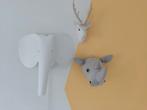 Wanddecoratie Kindkamer: Dierenkoppen + Olifant Lamp, Ophalen of Verzenden, Zo goed als nieuw
