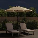 Parasol met LED-verlichting en stalen paal 300 cm taupe, Ophalen of Verzenden