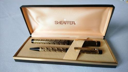 Sheaffer Targa Feather set Balpen + Vulpen 14K/585 F-nib, Verzamelen, Pennenverzamelingen, Nieuw, Pennenset, Sheaffer, Met doosje
