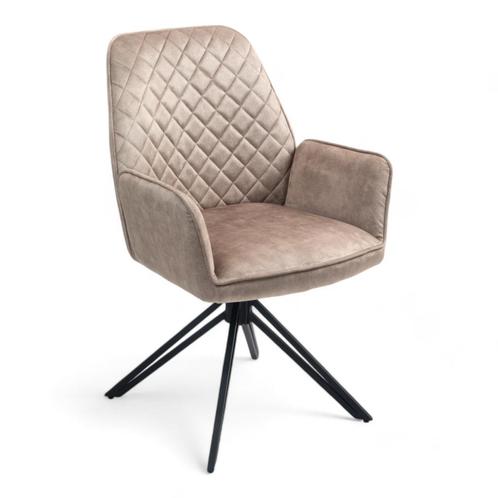 Draaibare velours/velvet stoffen armstoelen, model William, Huis en Inrichting, Stoelen, Nieuw, Vijf, Zes of meer stoelen, Metaal