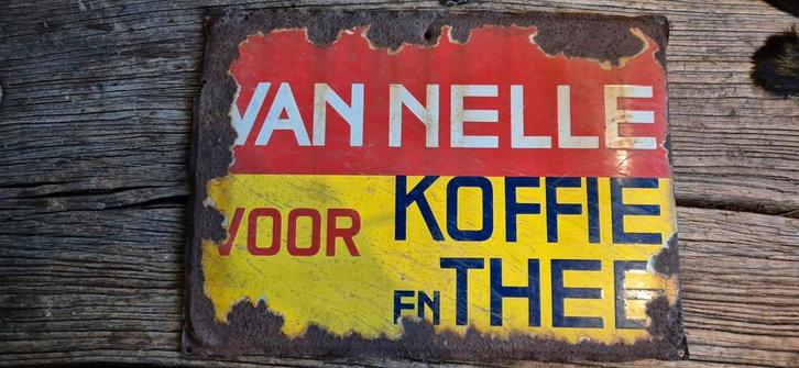 Oude Van Nelle Emaille Reclamebord, Antiek en Kunst, Antiek | Emaille, Ophalen of Verzenden
