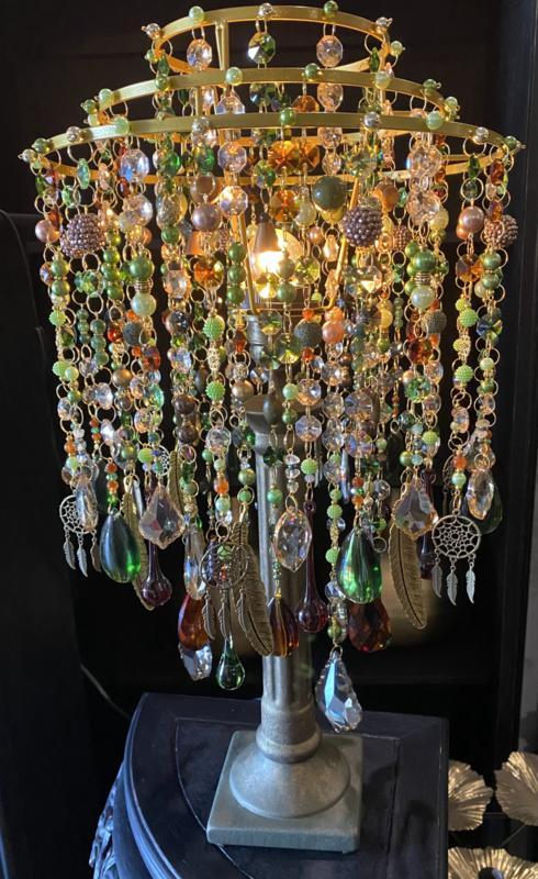 Exclusieve handgemaakte lamp, custom made schemerlamp VdlM, Huis en Inrichting, Lampen | Tafellampen, Nieuw, 50 tot 75 cm, Glas