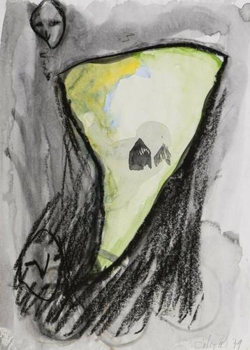Martin Disler, original hand signed drawing from 1979 beschikbaar voor biedingen