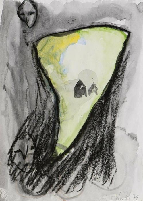 Martin Disler, original hand signed drawing from 1979, Antiek en Kunst, Kunst | Tekeningen en Foto's, Ophalen of Verzenden