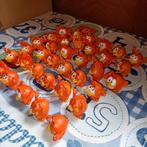 35 geluksvogeltjes oranje voetbal geluks vogel C1000, Ophalen of Verzenden