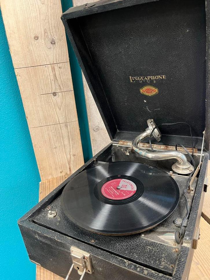Antieke Linguaphone Platenspeler, Audio, Tv en Foto, Platenspelers, Gebruikt, Platenspeler, Overige merken, Ophalen