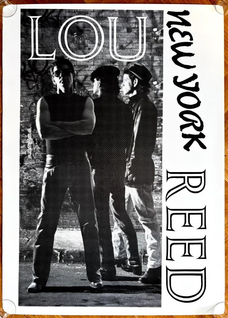 Lou Reed  New York.. 90 x 60 cm., Verzamelen, Muziek, Artiesten en Beroemdheden, Zo goed als nieuw, Poster, Artwork of Schilderij