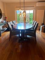 Ovale eettafel met 6 stoelen, Huis en Inrichting, Tafels | Eettafels, Ophalen, Gebruikt, 100 tot 150 cm, 200 cm of meer