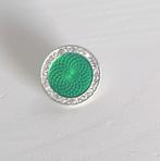 Zilverkleurige Melano twisted cz engraved emerald 12mm, Verzenden