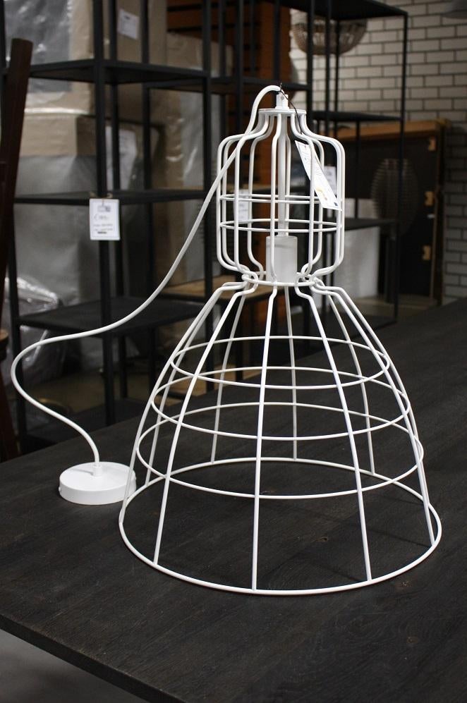 Hippe witte open metalen hanglamp Gaby light & living, Huis en Inrichting, Lampen | Hanglampen, Ophalen of Verzenden, Zo goed als nieuw