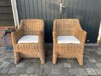 2 in Nieuwstaat fauteuils / rotan binnen en buiten stoelen t, Huis en Inrichting, Fauteuils, Ophalen, Riet of Rotan, 75 tot 100 cm