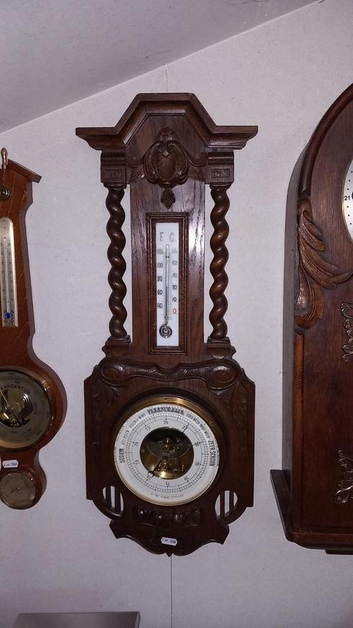 Antieke Barometer met Thermometer, Audio, Tv en Foto, Weerstations en Barometers, Gebruikt, Ophalen