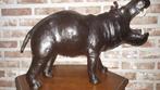 Vintage lederen nijlpaard - hippopotamus handgemaakt, Ophalen of Verzenden